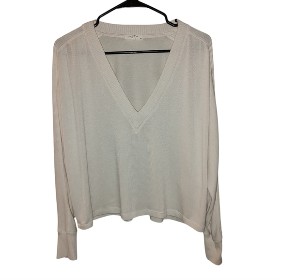 rag & bone Cream V-Neck Sweater - Picture 2 of 4